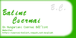 balint csernai business card